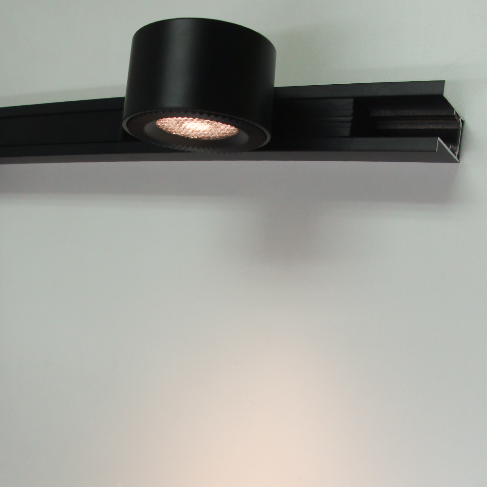 LED Magneet Rail | Type SPOT Zwart | 12 Watt | 65 mm | Warm Wit | LWL20.GDSR12W.WW